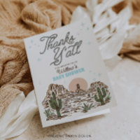 Western Cowboy Boy Baby Shower Thank You Cards