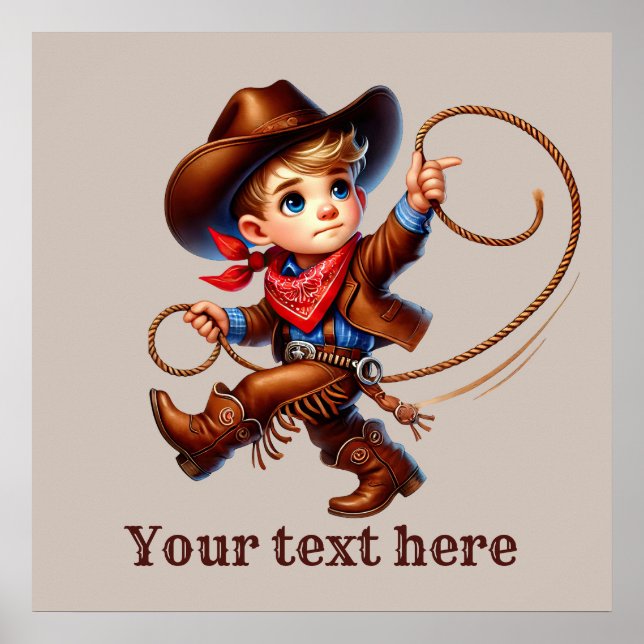 Western cowboy boys customizable  poster (Front)