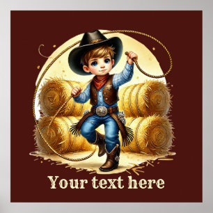 Western cowboy boys customizable poster