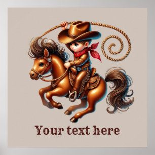 Western cowboy boys customizable poster