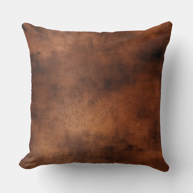 Western Cowboy Brown Throw Pillow (Front)