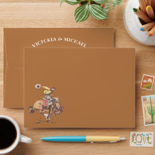 Western Cowboy Bucking Bronco Envelope