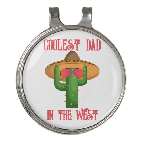 Western Cowboy Cactus Funny Fathers Day Cool Dad Golf Hat Clip