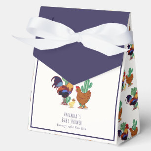 Western Cowboy Cactus Rooster Chicken Baby Shower Favor Boxes