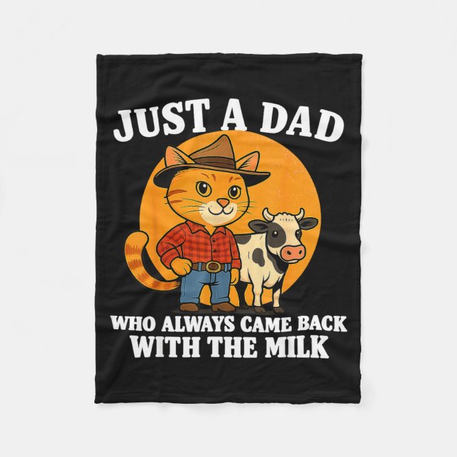 Western Cowboy Cat Just A Dad Who Came Back With M Fleece Blanket (Front)