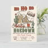 Western Cowboy Christmas Holiday Hoedown Party Invitation (Standing Front)