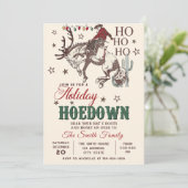 Western Cowboy Christmas Holiday Hoedown party Invitation (Standing Front)
