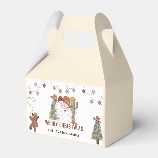 Western Cowboy Christmas Party Favor Boxes (Front Side)