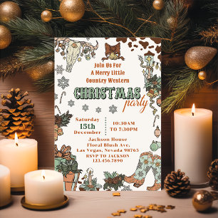 Western Cowboy Christmas Party  Invitation