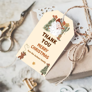 Western Cowboy Christmas Party Thank You Favor Gift Tags
