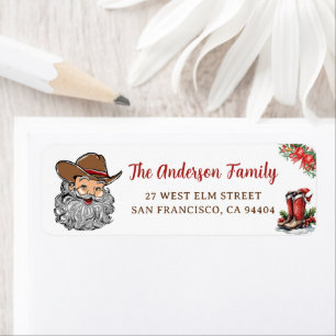 Western Cowboy Christmas Return Address Label