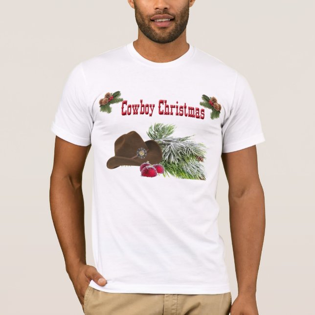 Western Cowboy Christmas T-Shirt (Front)