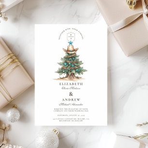 Western Cowboy Christmas Weddin Invitation