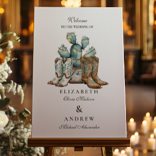 Western Cowboy Christmas Wedding Foam Board