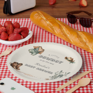 Western Cowboy Clothes Baby Shower Paper Plates