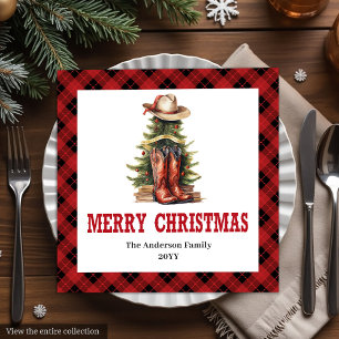Western Cowboy Country Christmas Paper Napkins