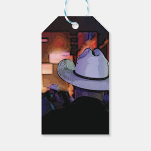 Western Cowboy Country Music Night Club Gift Tags