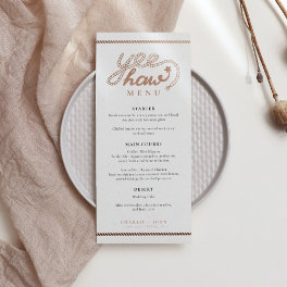Western Cowboy Country Rustic Wedding Menu
