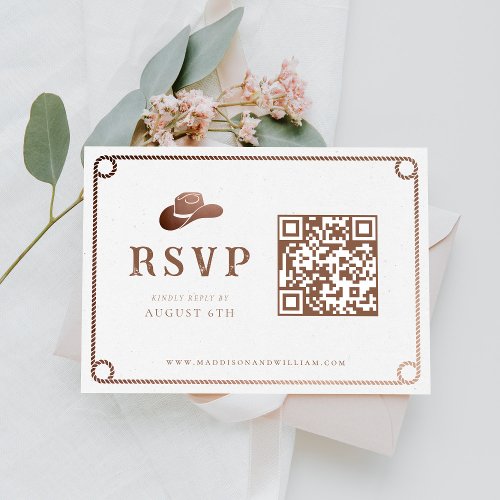 Western Cowboy Country Rustic Wedding RSVP Card