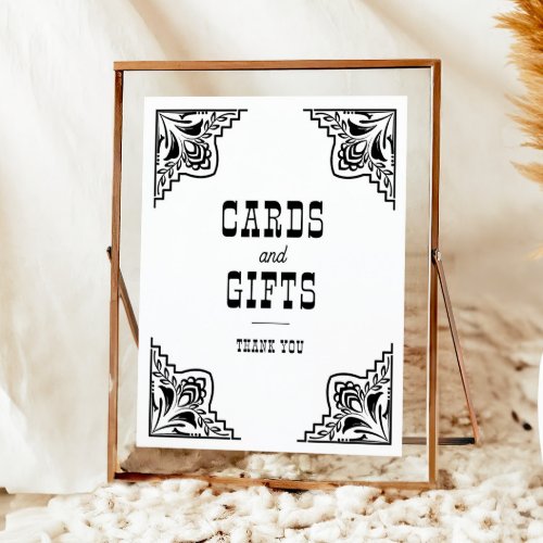 Western Cowboy Country Wedding Cards Gifts Sign