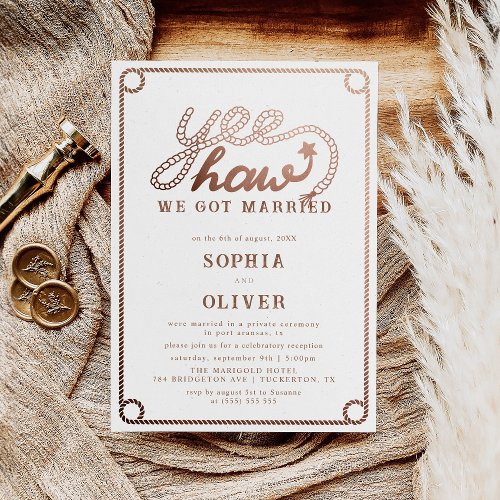 Western Cowboy Country Wedding Elopement Invitation