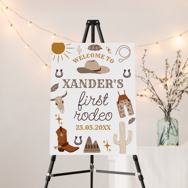 Western Cowboy Country Wild West Birthday Foam Board (In Situ (Stand))
