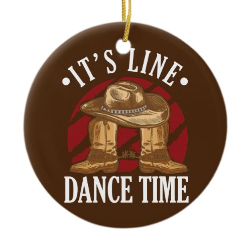 Western Cowboy Cowboy Boots Dance Shoes It's Line Ceramic Ornament
