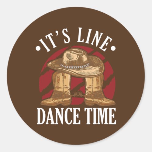 Western Cowboy Cowboy Boots Dance Shoes Its Line Classic Round Sticker