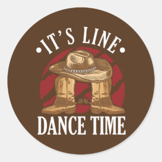 Western Cowboy Cowboy Boots Dance Shoes It's Line Classic Round Sticker