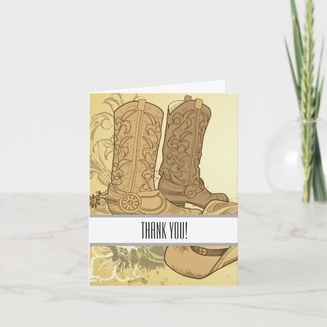 Western  Cowboy Cowgirl Boots Thank You (Front)