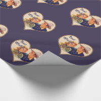 Western Cowboy Rodeo Pattern Dark Brown Wrapping Paper