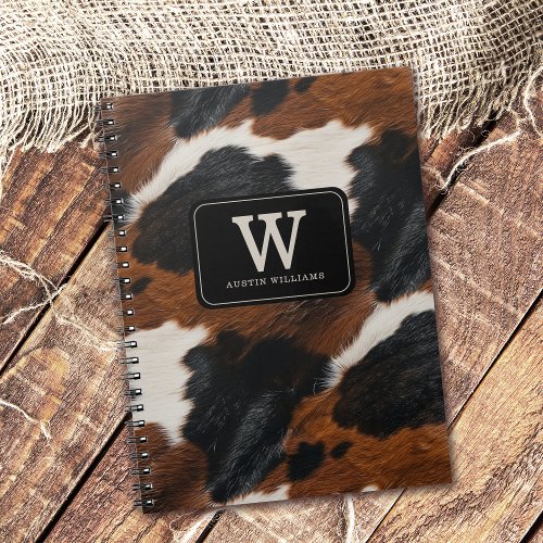 Western Cowboy Cowgirl Cowhide Pattern Notebook