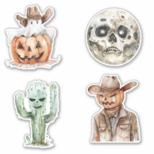 Western Cowboy Cowgirl Halloween Sticker