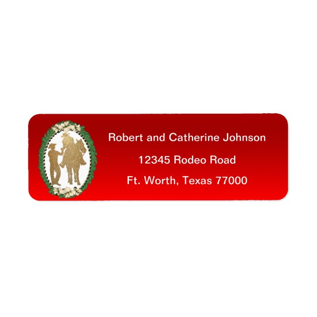 Western Cowboy Cowgirl Horse Label (Front)