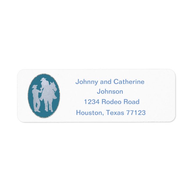 Western Cowboy Cowgirl Horse Romantic Label (Front)