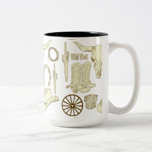Western Cowboy Cowgirl Two-Tone Coffee Mug