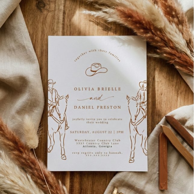 Western Cowboy Cowgirl Wedding Invitation (Creator Uploaded)