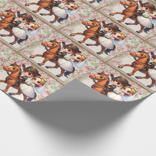 Western Cowboy Cowgirl Wedding Wrapping Paper
