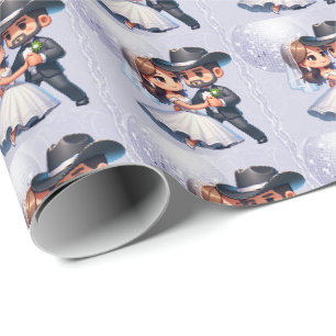 Western Cowboy Cowgirl Wedding Wrapping Paper
