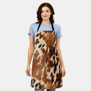 Western Cowboy Cream Brown Black Cowhide Apron