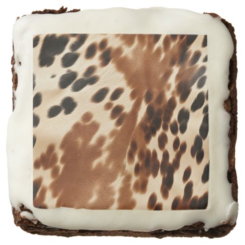 Western Cowboy  Cream Brown Black Cowhide Brownie