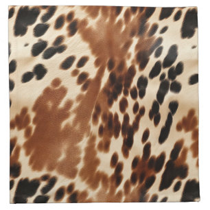 Western Cowboy Cream Brown Black Cowhide Cloth Napkin