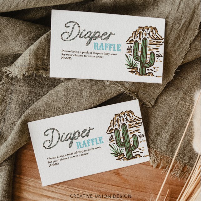 Western Cowboy Diaper Raffle Baby Shower Card (Creator Uploaded)