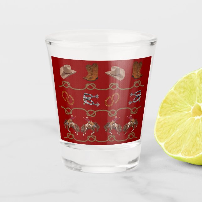 Western Cowboy Essentials  Shot Glass (Front)