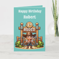 Western Cowboy First Rodeo Birthday Custom