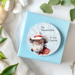 Western Cowboy From Santa to Child Gift Christmas  Classic Round Sticker<br><div class="desc">This design may be personalized in the area provided by changing the photo and/or text. Or it can be customized by clicking Personalize this Template and then choosing the click to customize further option and delete or change the color of the background, add text, change the text color or style,...</div>