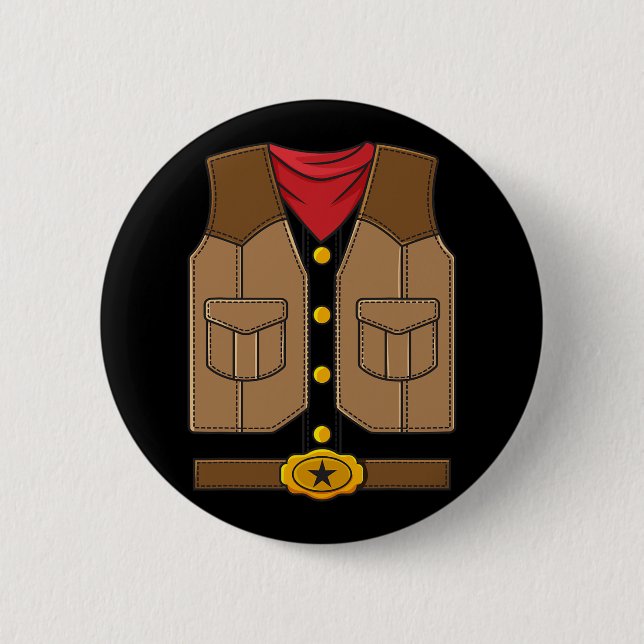 Western Cowboy Halloween Boys Kids  Button (Front)