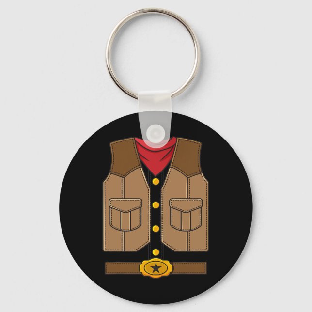 Western Cowboy Halloween Boys Kids  Keychain (Front)