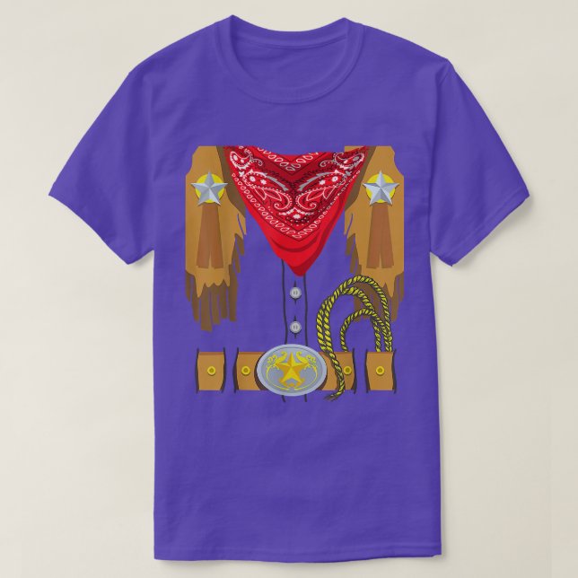 Western Cowboy Halloween Costume Men Women Kids Co T-Shirt (Design Front)