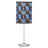 Western Cowboy Hat and Boots Blue Table Lamp (Right)